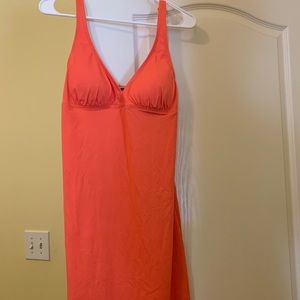 Tommy Bahama swim dress Small removable pads orange adjustable straps deep v